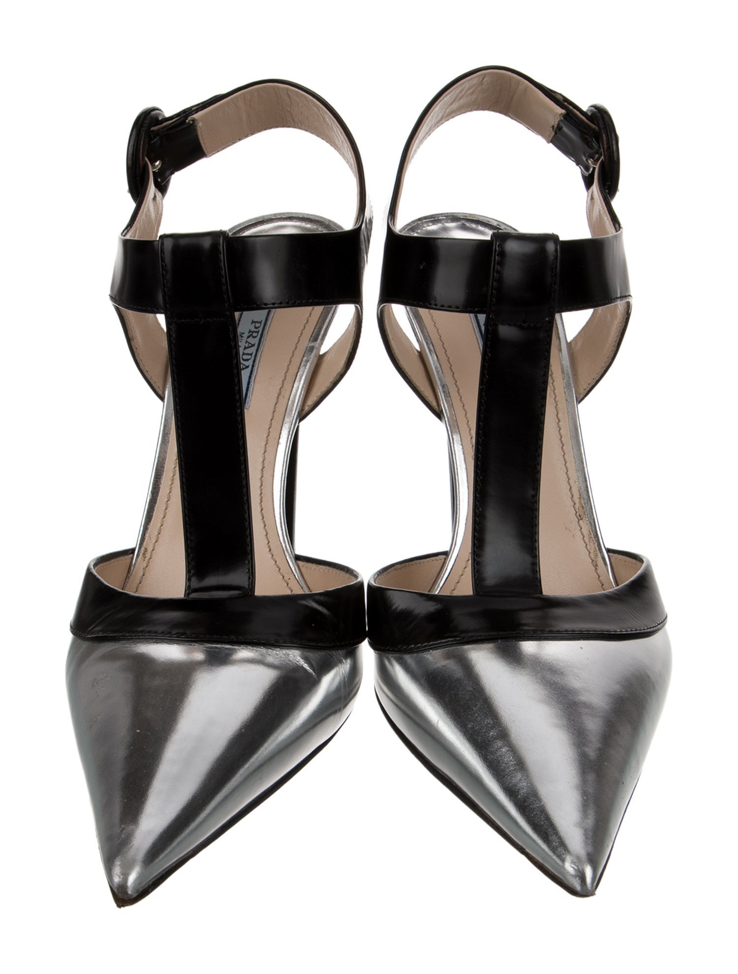 Prada Leather T-Strap Pumps